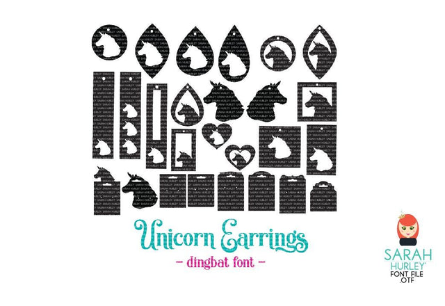 Unicorn Earrings Font Font Sarah Hurley 