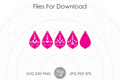 Unicorn earrings, SVG, laser cut files SVG Artisan Craft SVG 