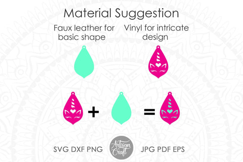 Unicorn earrings, SVG, laser cut files SVG Artisan Craft SVG 