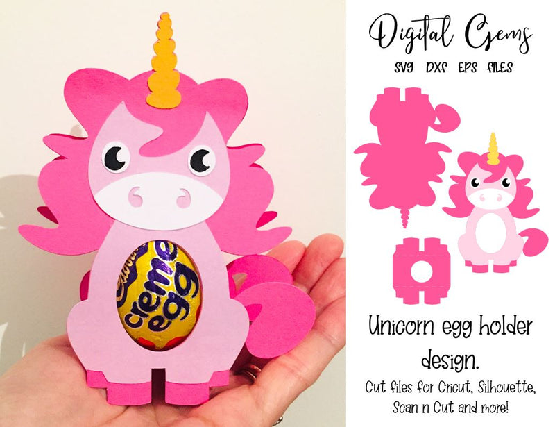 Unicorn egg holder design, SVG / DXF / EPS files SVG Digital Gems 
