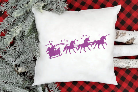 Unicorn Embroidery Design, Christmas sleigh for girls file Embroidery/Applique DESIGNS Maggie Do Design 