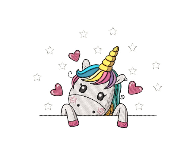 Unicorn Embroidery Design, Valentines Day Embroidery File, 4 sizes Embroidery/Applique DESIGNS Nino Nadaraia 