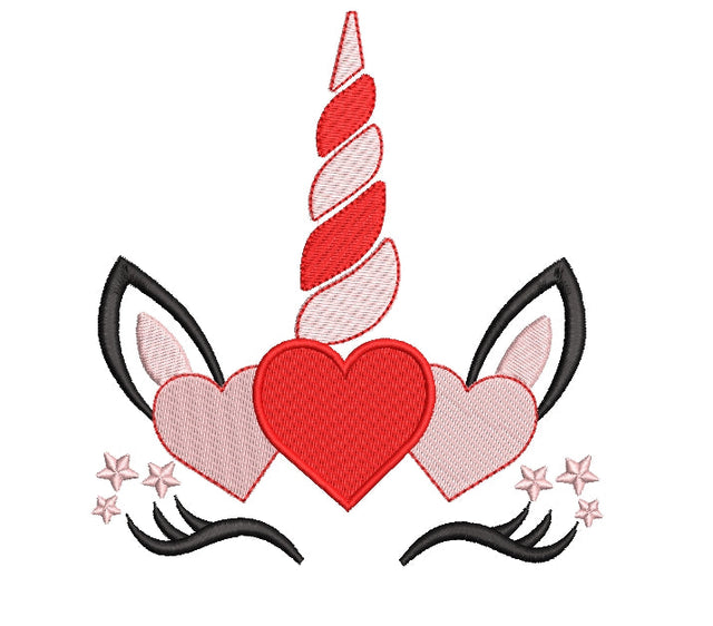 Unicorn Embroidery Design, Valentines Day Embroidery File, 4 sizes, Instant Download Embroidery/Applique DESIGNS ArtEMByNatalia 