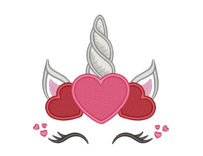 Unicorn Embroidery Design, Valentine's Day Unicorn Embroidery File, 5 sizes, Instant Download Embroidery/Applique DESIGNS Nino Nadaraia 