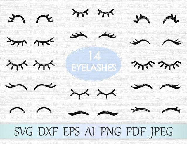 Unicorn eyelashes cut files SVG MagicArtLab 