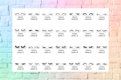 Unicorn Eyelashes SVG Bundle Lashes clipart SVG OrangeBrushStudio 
