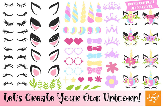 Unicorn Face Magical Unicorn Clipart SVG SVG dapiyupi store 