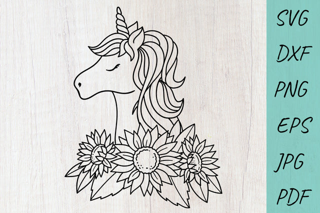 Unicorn Flowers SVG, Unicorn SVG, Floral Unicorn SVG SVG Irina Ostapenko 