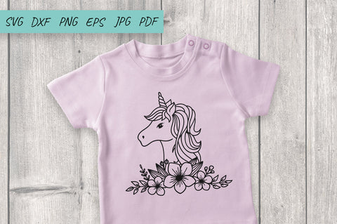 Unicorn Flowers SVG, Unicorn SVG, Floral Unicorn SVG SVG Irina Ostapenko 