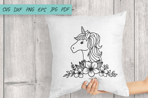Unicorn Flowers SVG, Unicorn SVG, Floral Unicorn SVG SVG Irina Ostapenko 