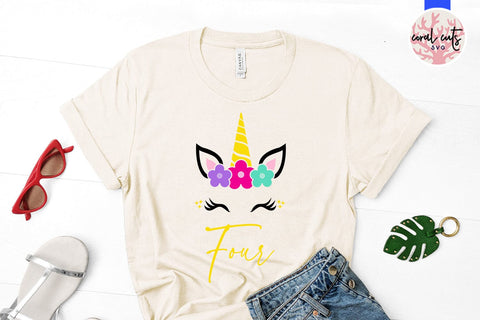 Unicorn four - Birthday SVG EPS DXF PNG Cutting File SVG CoralCutsSVG 