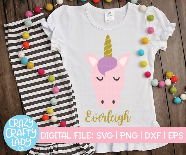Unicorn | Girl SVG Cut File SVG Crazy Crafty Lady Co. 