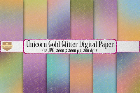 Unicorn Glitter Background Digital Papers Digital Pattern SineDigitalDesign 