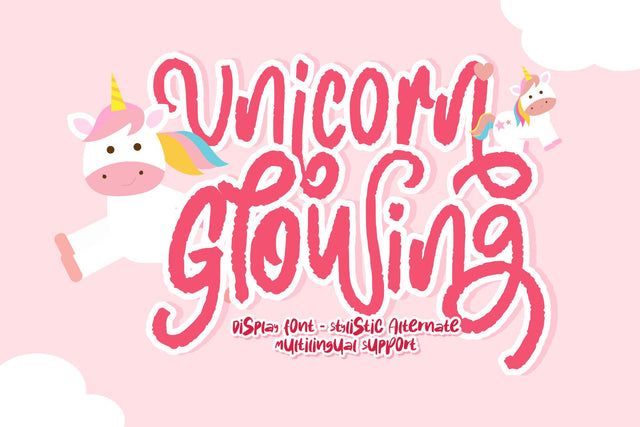 Unicorn Glowing Font Dumadistyle 