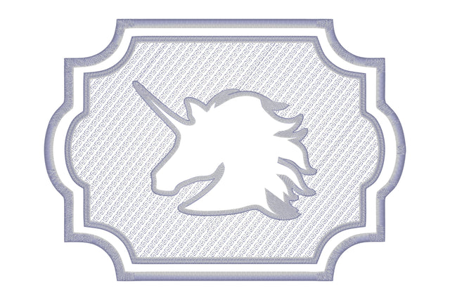Unicorn head figure embossed machine embroidery digital down Embroidery/Applique DESIGNS embroidery-workshop 