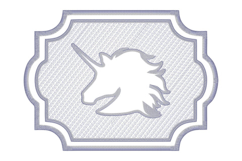 Unicorn head figure embossed machine embroidery digital down Embroidery/Applique DESIGNS embroidery-workshop 