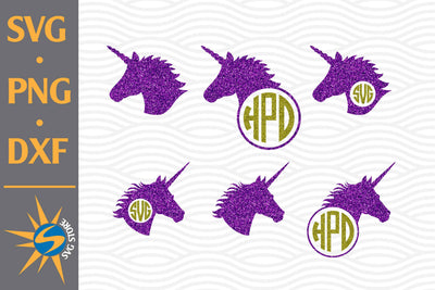 Unicorn Head Monogram SVG, PNG, DXF Digital Files Include SVG SVGStoreShop 