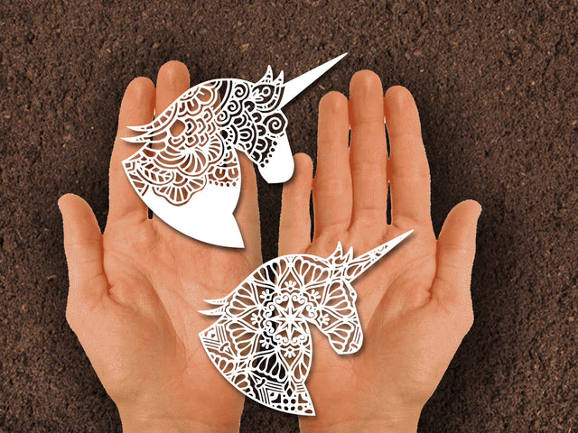 Unicorn Head Paper cut SVG Johan Ru designs 