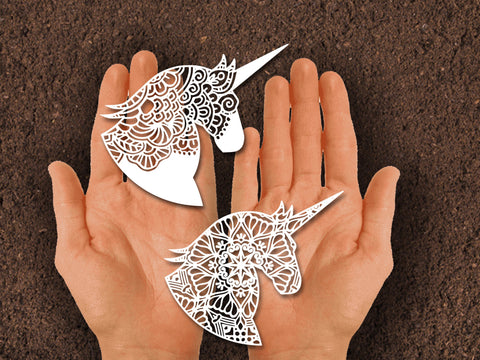 Unicorn Head Paper cut SVG Johan Ru designs 