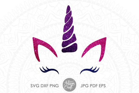 Unicorn head SVG with eyelashes SVG Artisan Craft SVG 