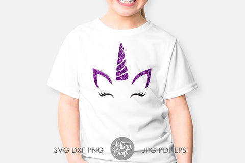 Unicorn head SVG with eyelashes SVG Artisan Craft SVG 