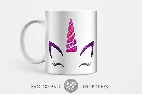 Unicorn head SVG with eyelashes SVG Artisan Craft SVG 