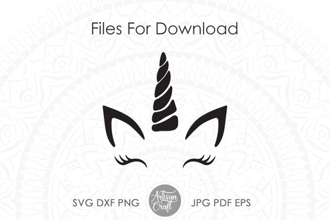 Unicorn head SVG with eyelashes SVG Artisan Craft SVG 