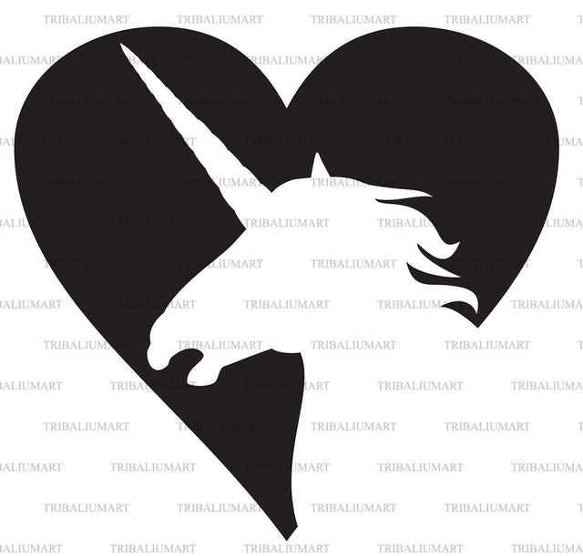Unicorn heart SVG TribaliumArtSF 
