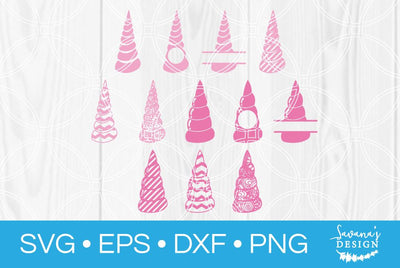 Unicorn Horn Monogram Bundle SVG SavanasDesign 