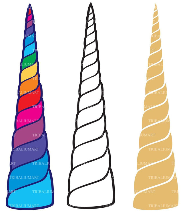 Unicorn horns set SVG TribaliumArtSF 