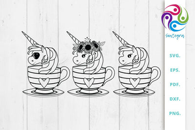 Unicorn In A Cup Svg Mini Bundle SVG Sintegra 