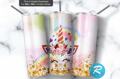 Unicorn Kids 20 oz / 30 oz Tumbler PNG Sublimation Regulrcrative 