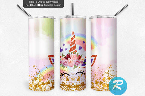 Unicorn Kids 20 oz / 30 oz Tumbler PNG Sublimation Regulrcrative 