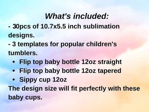 Unicorn Kids Bundle Tumbler design 12oz flip top & Sippy cup SVG BambinaCreations 