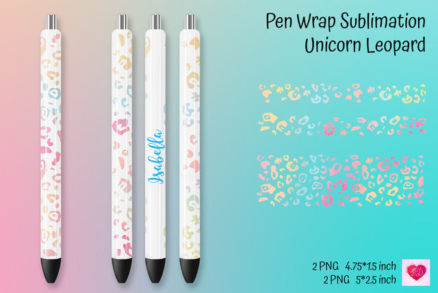 Unicorn Leopard Pen Wrap Sublimation. Epoxy Pen Wrap. Sublimation Kseniia designer 