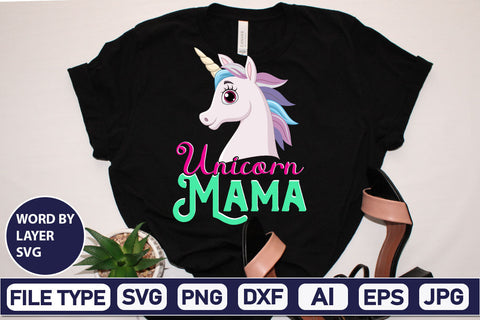 Unicorn Mama SVG Cut File SVG DesignPlante 503 