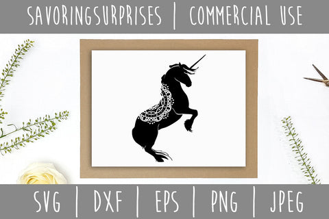 Unicorn Mandala Zentangle SVG SavoringSurprises 