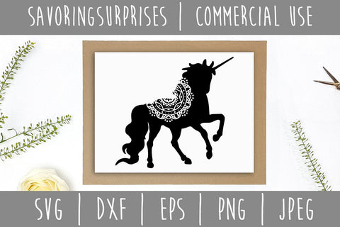 Unicorn Mandala Zentangle SVG SavoringSurprises 