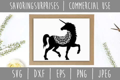 Unicorn Mandala Zentangle SVG SavoringSurprises 
