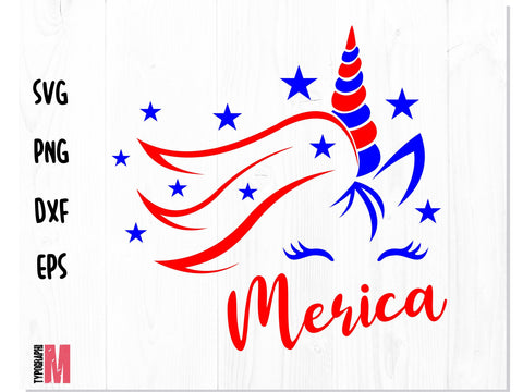 Unicorn Merica Patriotic USA Svg SVG CreativeStudioTM 