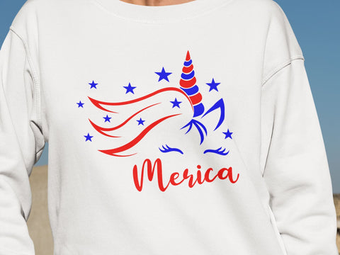 Unicorn Merica Patriotic USA Svg SVG CreativeStudioTM 