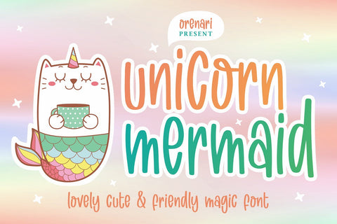 Unicorn Mermaid Font Orenari 