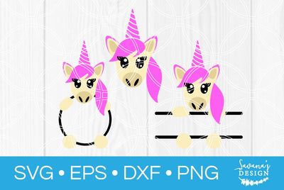 Unicorn Monogram Bundle SVG SavanasDesign 