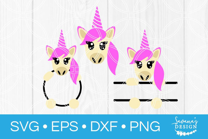 Unicorn Monogram Bundle SVG SavanasDesign 