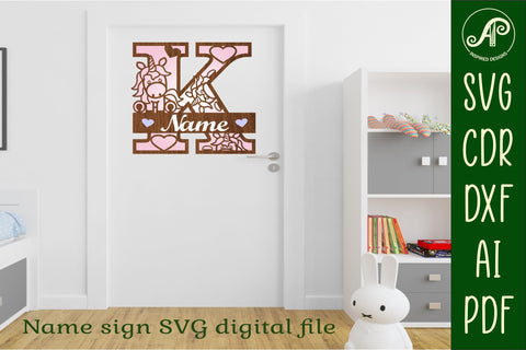 Unicorn Monogram Letter K SVG Cut File SVG APInspireddesigns 