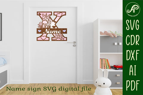 Unicorn Monogram Letter X SVG Cut File SVG APInspireddesigns 