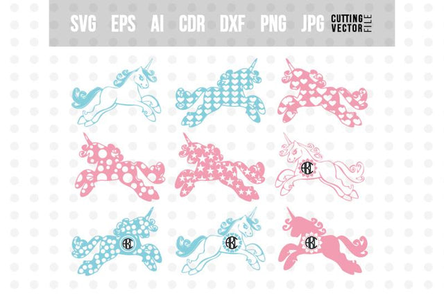 Unicorn Monogram SVG SVG VectorSVGdesign 