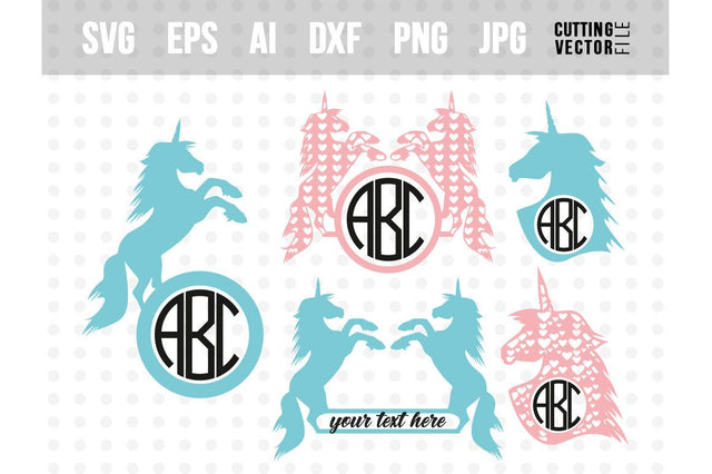 Unicorn Monogram SVG SVG VectorSVGdesign 