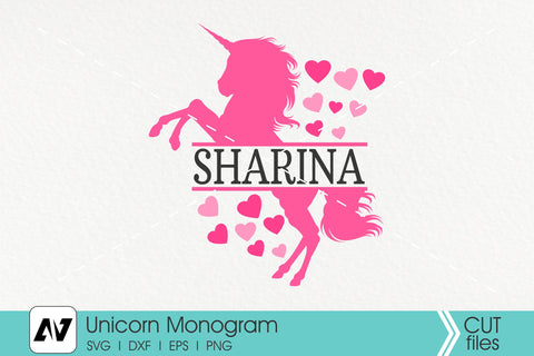 Unicorn Monogram Svg, Unicorn Svg, Unicorn Clip Art SVG Pinoyart Kreatib 