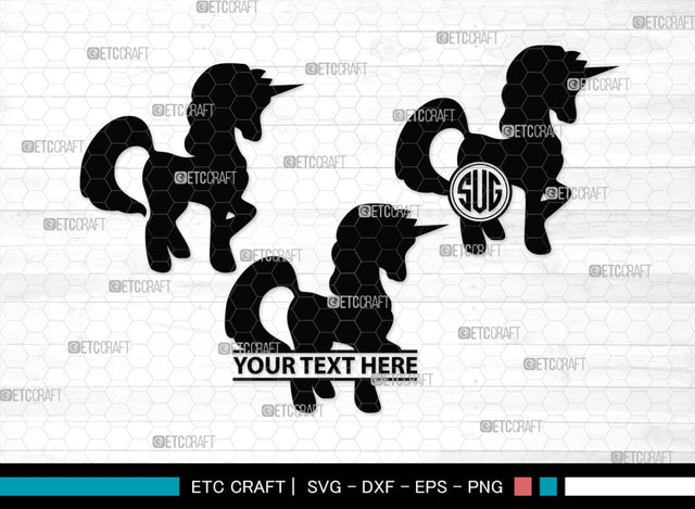 Unicorn Monogram, Unicorn Silhouette, Unicorn SVG, Unicorn Face Svg, Kids Unicorn Svg, Unicorn Eyelashes Svg, SB00413 SVG ETC Craft 